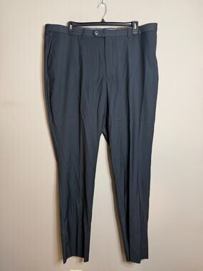 Pierre Laurant Suit Pants Men 46x50 Charcoal Unhemmed Classic Flat Front S61656V
